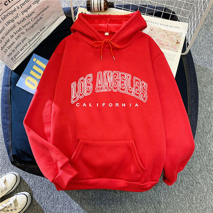Kvinders hætte sweatshirt med stort Los Angeles tekst Skovae