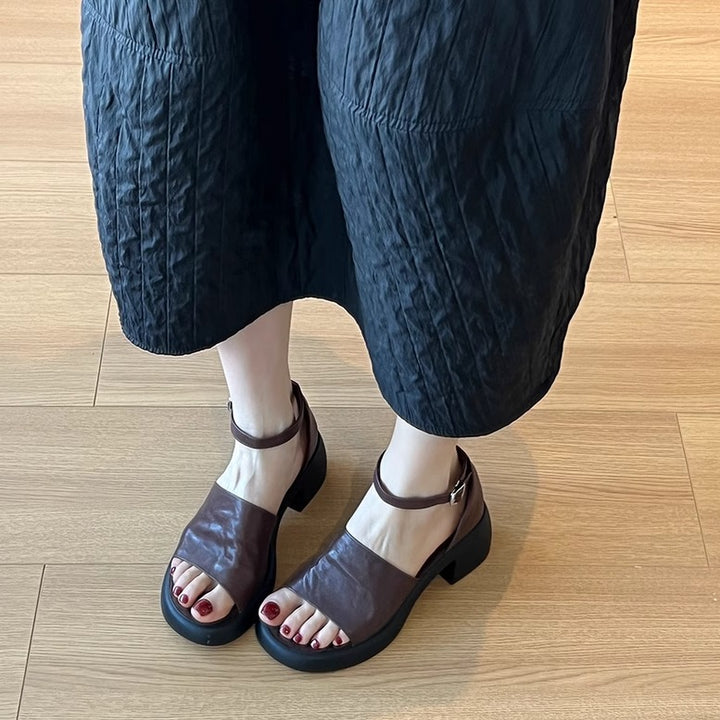 Femme Stilfulde Åben-View Blokhæl Sandaler Stilla
