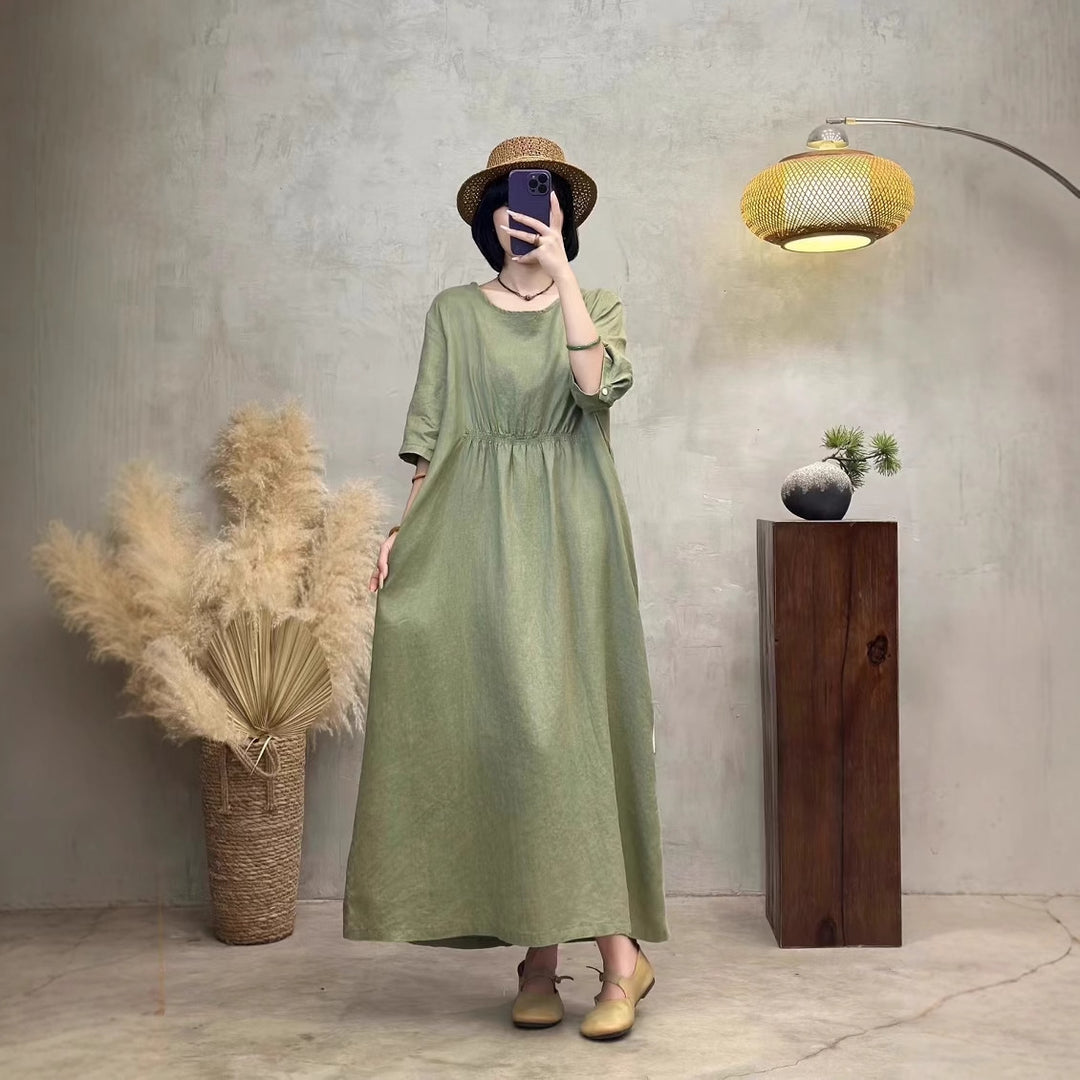 Dame Elegant Maxi-Kjole med Empire-talje Stilla