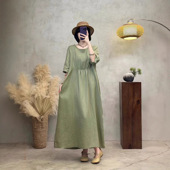 Dame Elegant Maxi-Kjole med Empire-talje Stilla