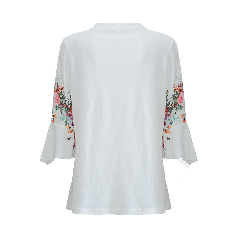 Damebluse med blomsterdesign Stilla