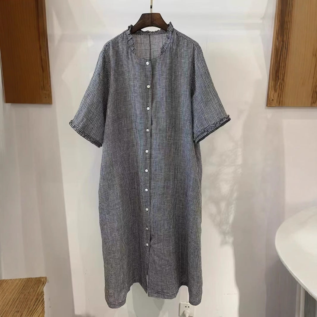Femme Casual Rutig Midi Kjole Stilla