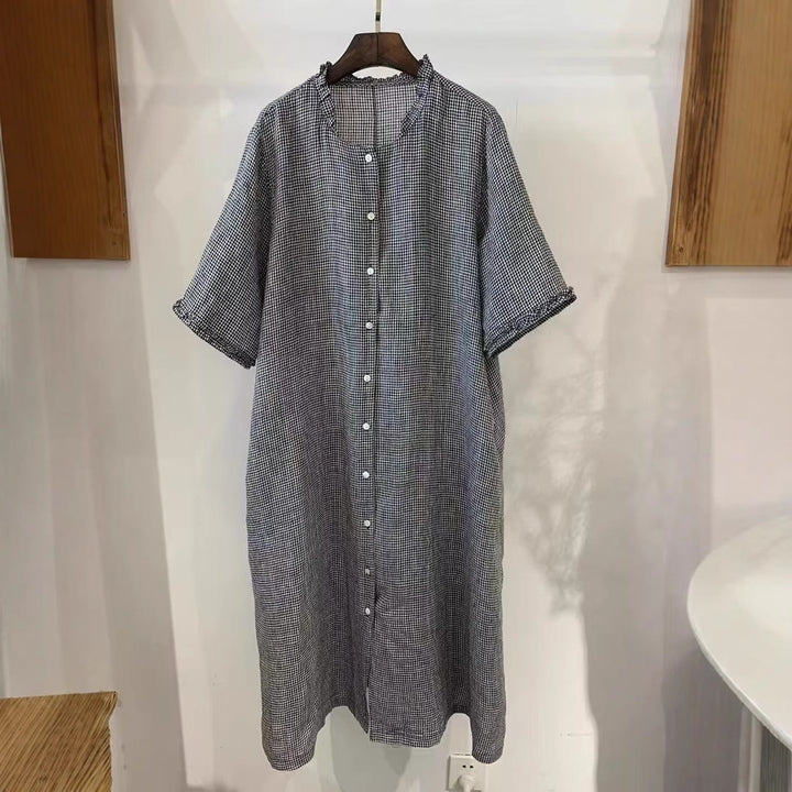 Femme Casual Rutig Midi Kjole Stilla
