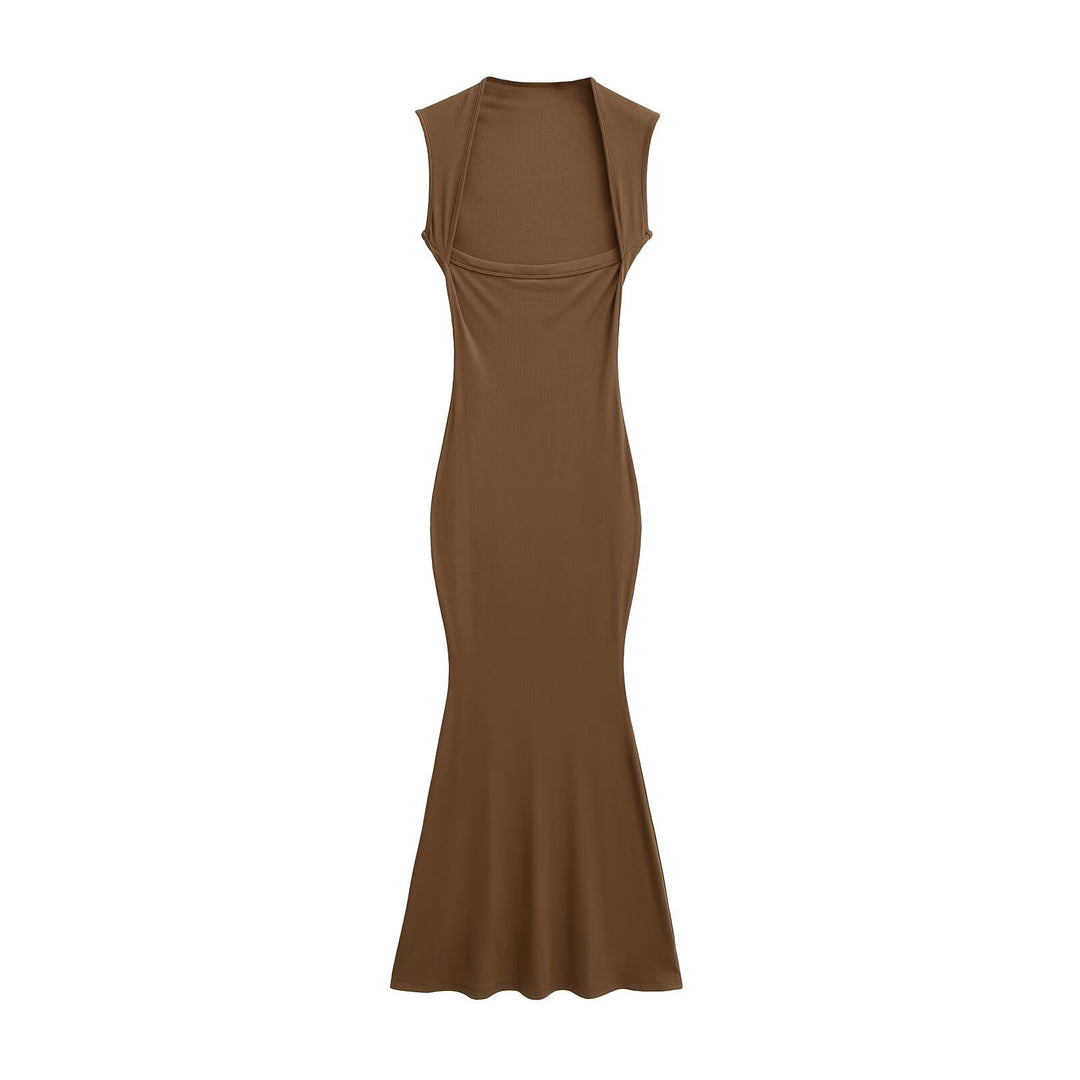 Femme Korte ærmer Rib Maxi kjole Stilla