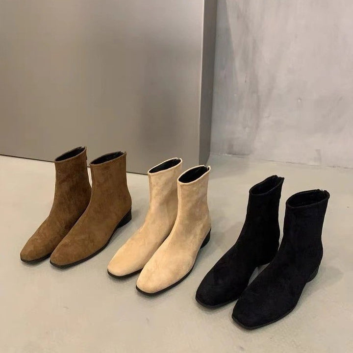 Femme Ultra-Komfort Nubuck Støvler med Blokhæl Stilla