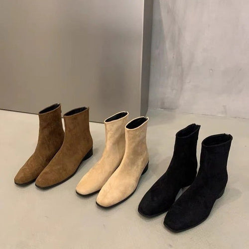 Femme Ultra-Komfort Nubuck Støvler med Blokhæl Stilla
