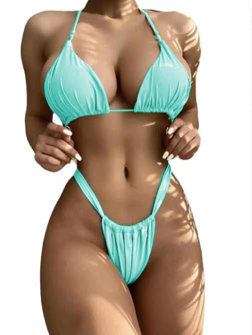 Dame Triangel-Bikini-Sæt med justerbart Cut-Out Design og højt benudskæring Stilla