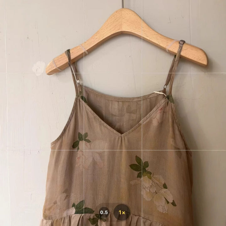 Femme Stribet Blomster Mønster Maxikjole Stilla