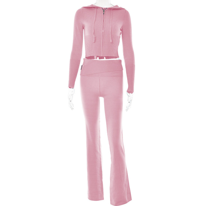 Femme Cropped Zip-Up Fitness Hoodie Sæt Stilla