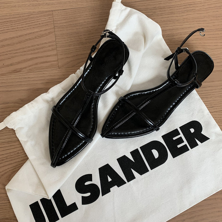 Damer Elegante Rem Sandaler Flade med Justerbar Ankelsnor Stilla