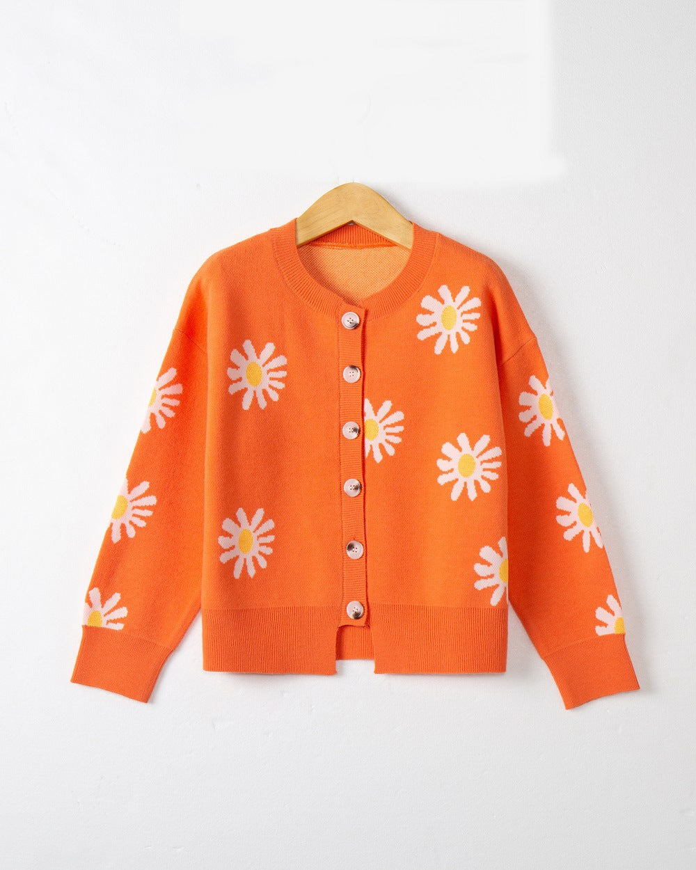 Dame knaptrøje med blomsterprint Stilla