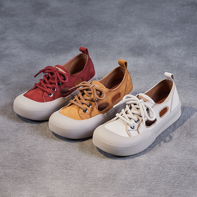 Kvinder Fritids Snøresneaker med åndbart Cut-Out-design Stilla