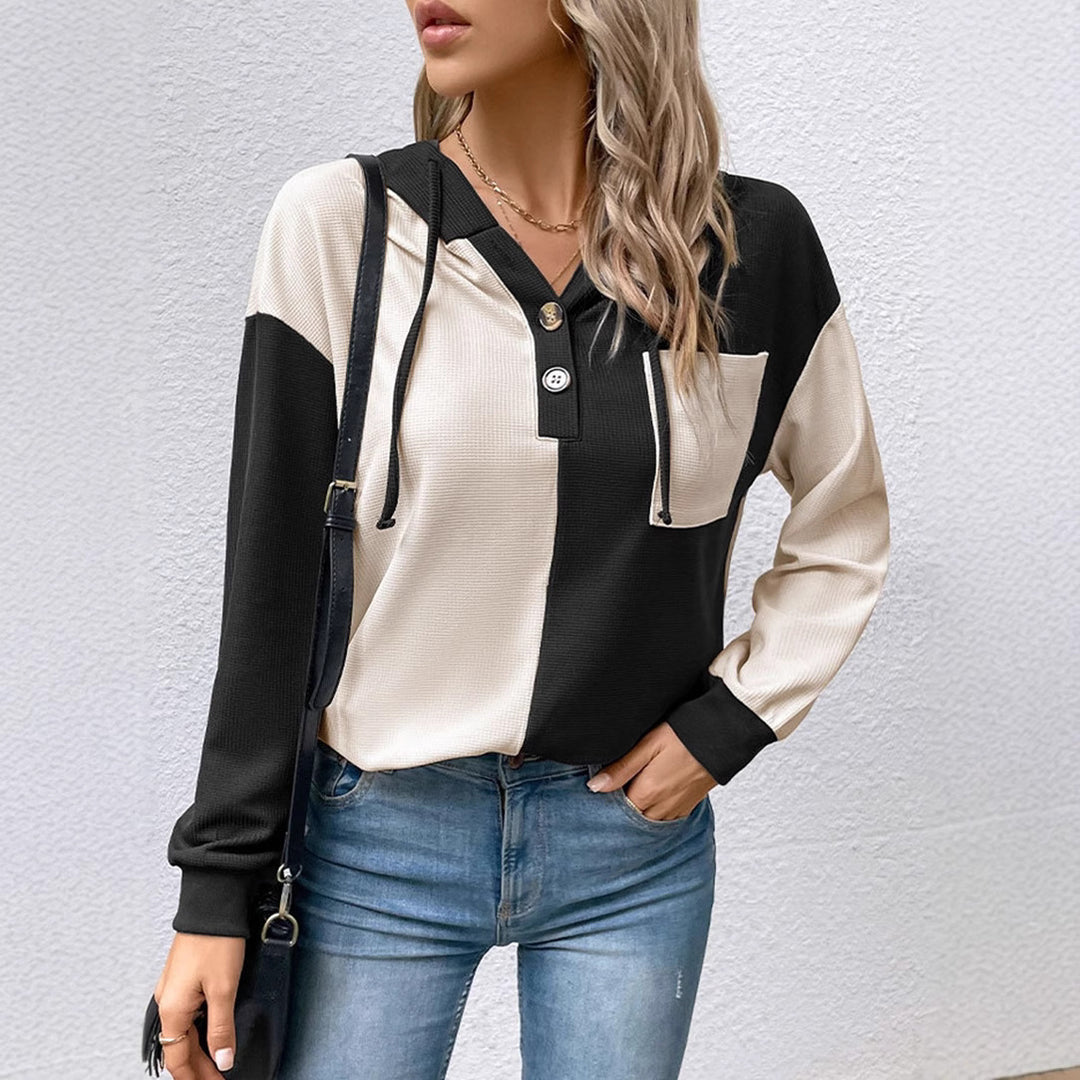 Kvinders casual hoodie bluse med kontrastfarver Stilla