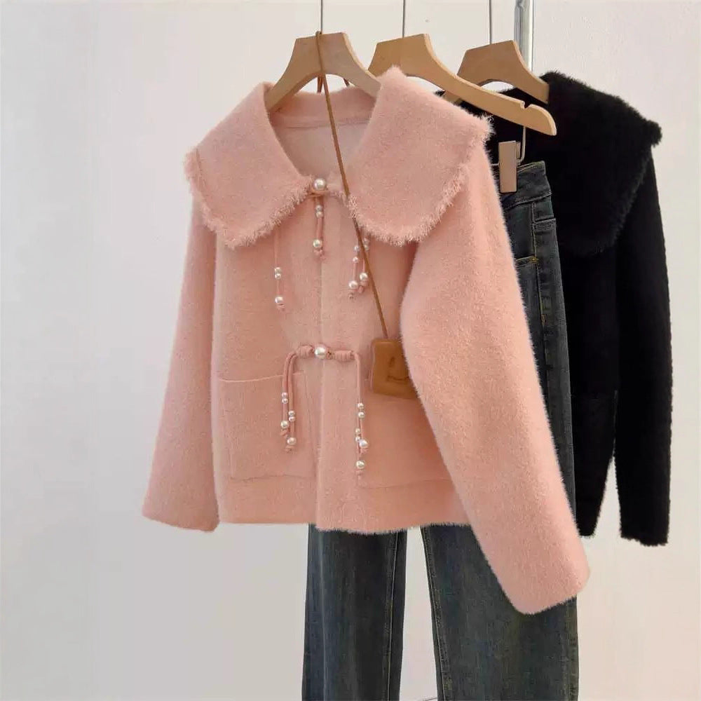 Kvinders stilfulde cardigan med perle detaljer Stilla