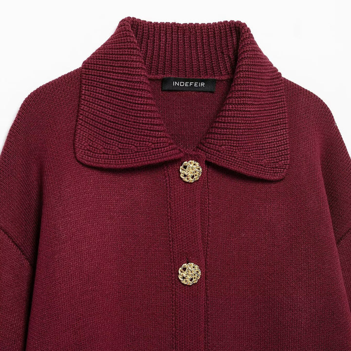 Femme Strikcardigan med dekorative knapper Stilla