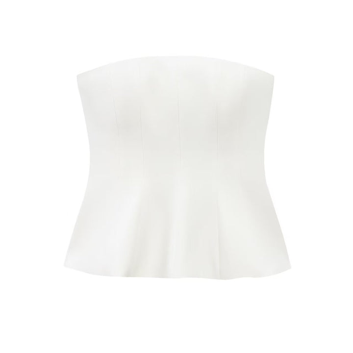 Dame Bustier-top med figursyngende snit og elegant plissering Skovae