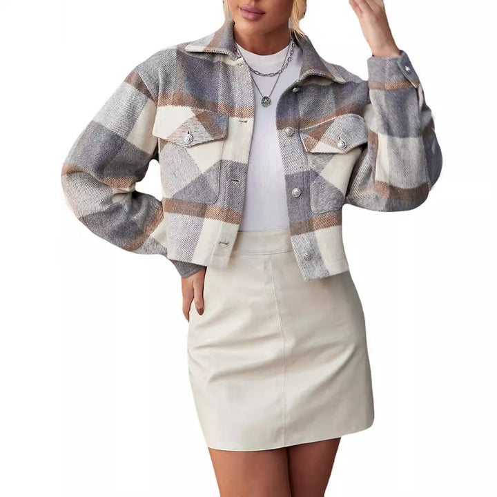 Damer Karo Overshirt Stilla