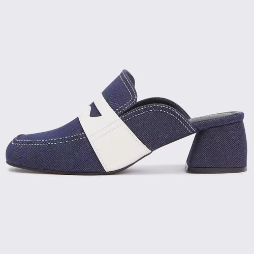 Dame Chunky Heel Slide Mules med dekorativt remdesign Stilla