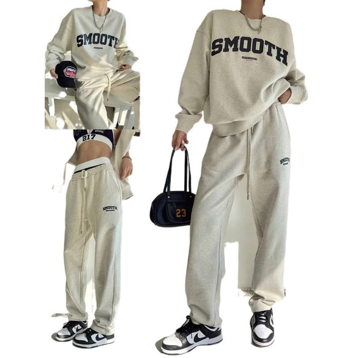 Kvinders sæt med cropped sweatshirt og komfortable joggingbukser Skovae