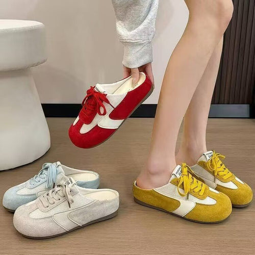 Dame fritids-sneakers i sportslig retro-stil med åndbart mesh-yderside og skridsikker sål Stilla