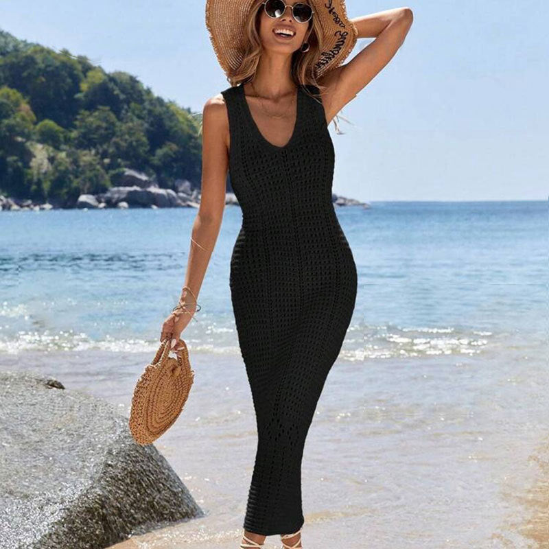 Dame Elegant Hæklet Strandkjole Stilla