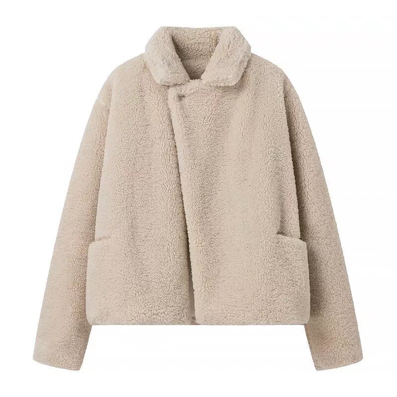 Dame kramme teddy jakke med moderne revers Stilla