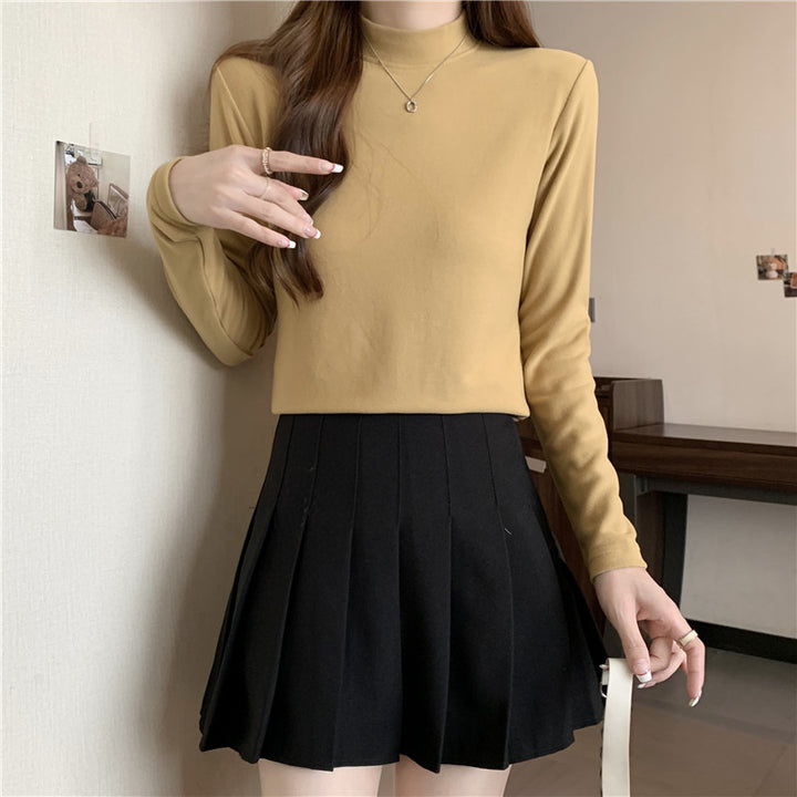 Dame Casual Mock Neck Langeærmetop Stilla