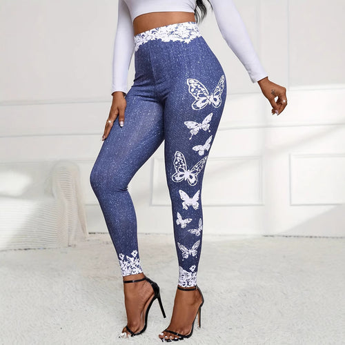 Dame leggings med høj talje og feminine spidsdetaljer Stilla