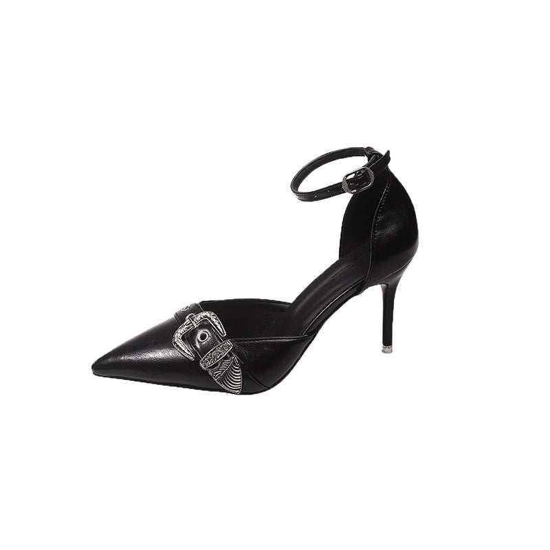Dame Slingback-pumper med spidse tåområde og spænde-detalje Stilla