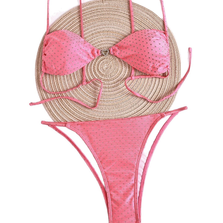 Dame triangel-bikini med funklende detaljer Skovae