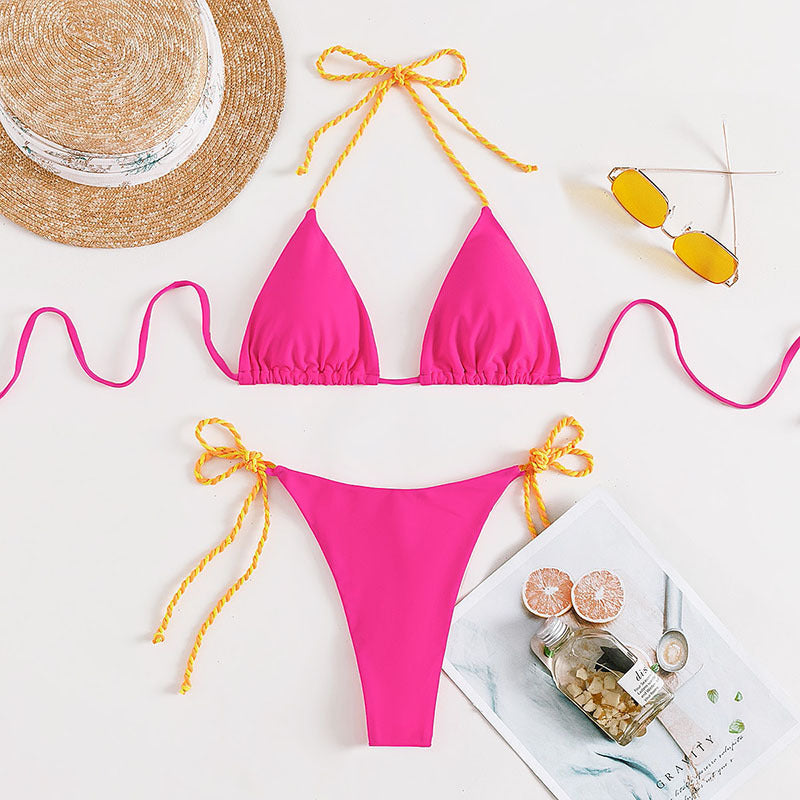 Dame Triangel-Bikini med fashionable snøredetaljer Skovae