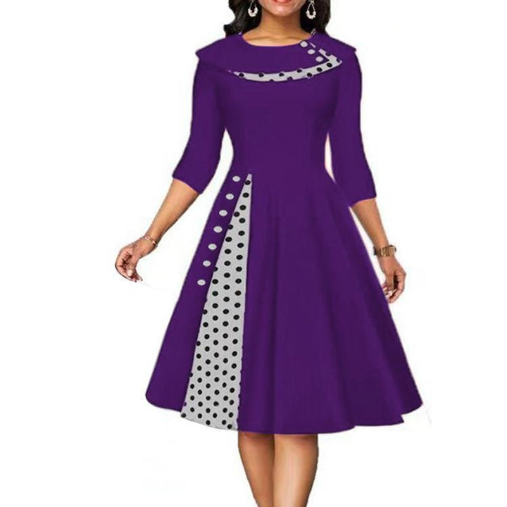 Dame vintage-kjole med moderne kontrastdesign Stiila