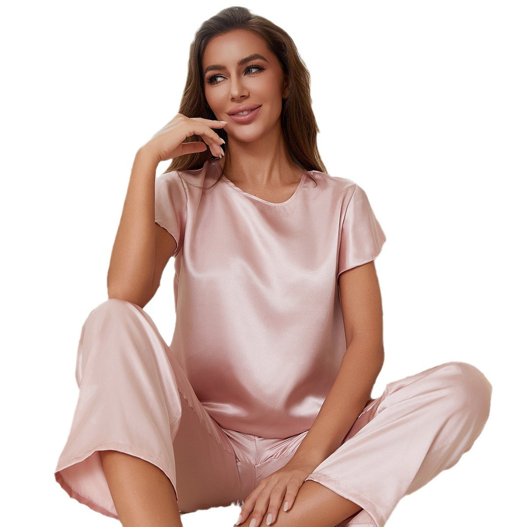 Dame Satin Pyjamasæt med sommerfugleærmer Stilla