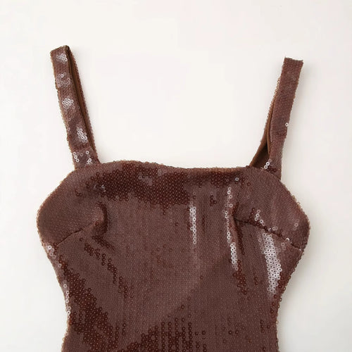 Femme Ærmeløs Paillet-Maxi-Kjole Stilla