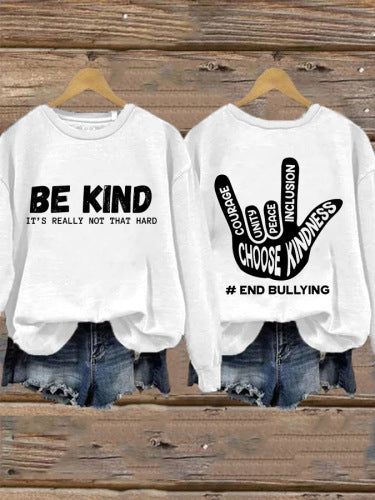 Kvinders sweatshirt med positiv besked og kreativ hånddesign Stilla