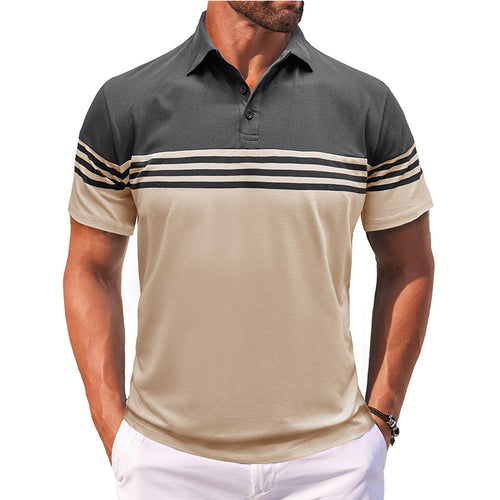 Herrer Poloshirt med moderne stribedetalje Stilla
