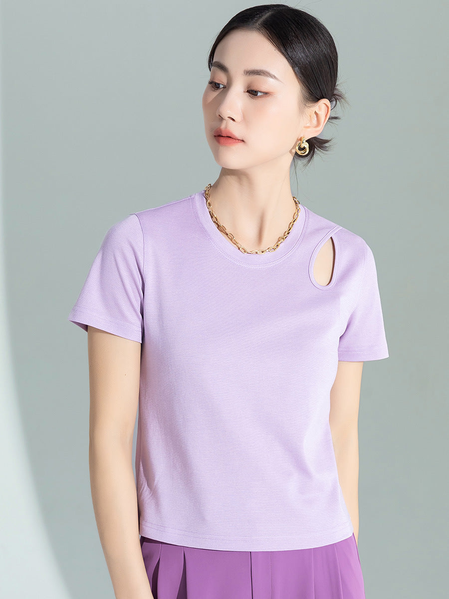 Dame moderigtig T-shirt med sidelæns cut-out Stilla