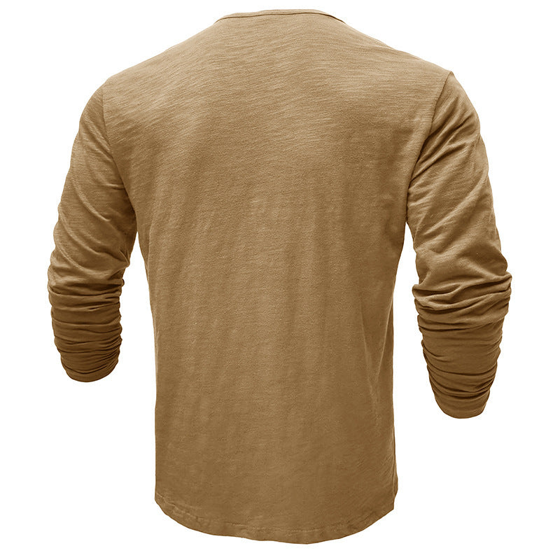 Herrer Langærmet Henley-Skjorte med stilfulde knapper Stilla