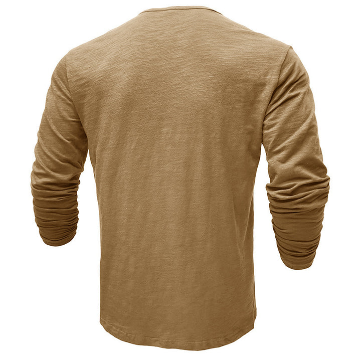 Herrer Langærmet Henley-Skjorte med stilfulde knapper Stilla