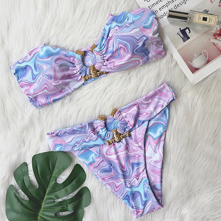 Dame Premium Galaxy Print Bikini Sæt Stilla