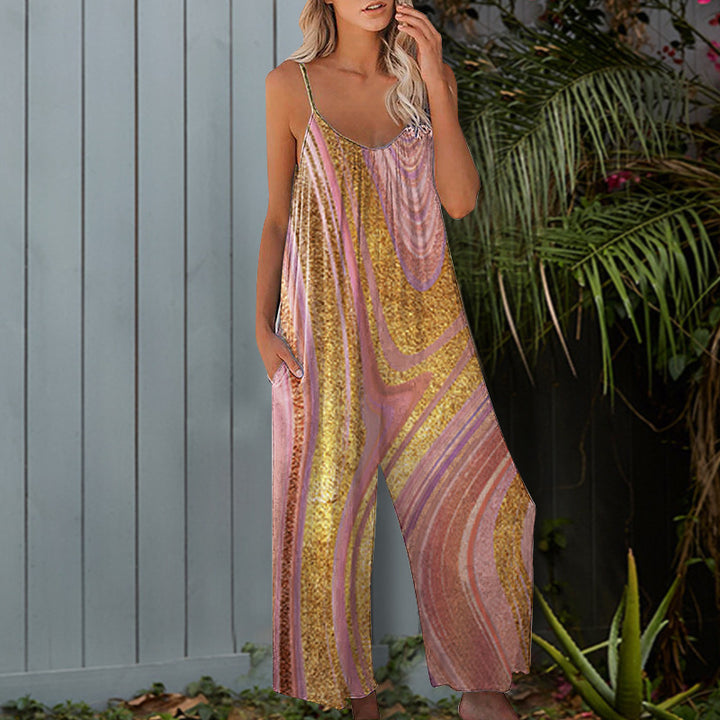 Dame Lang Jumpsuit med sidelommer og omvendt farvegradient Stilla