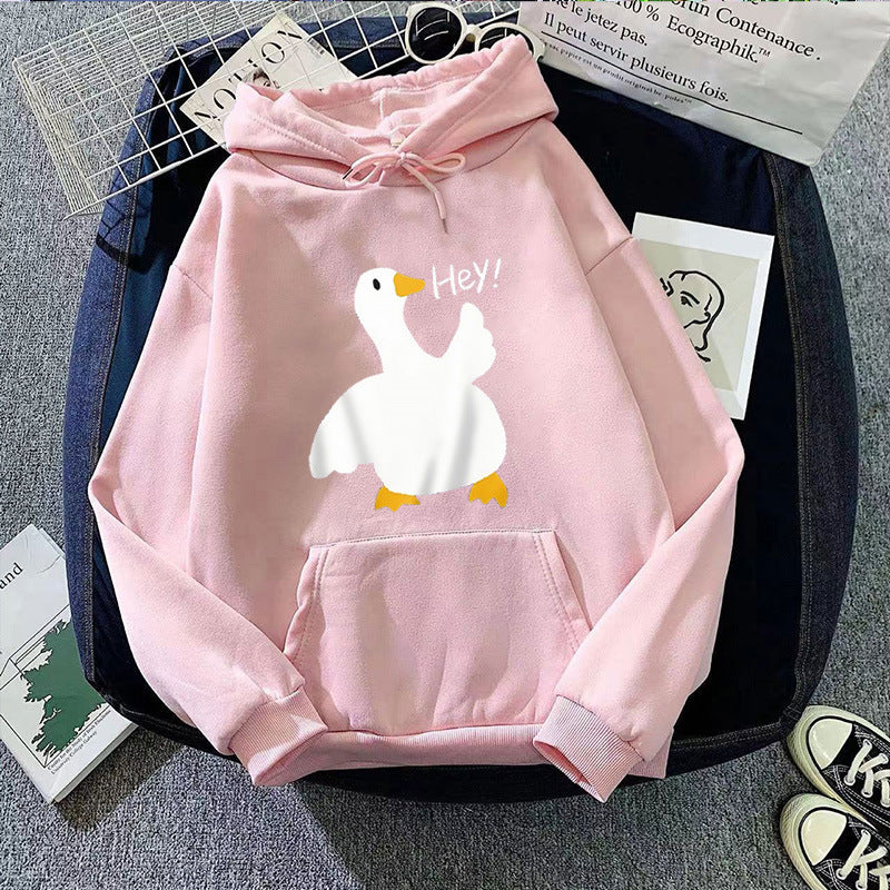 Dame hoodie med legende andemotiv Skovae