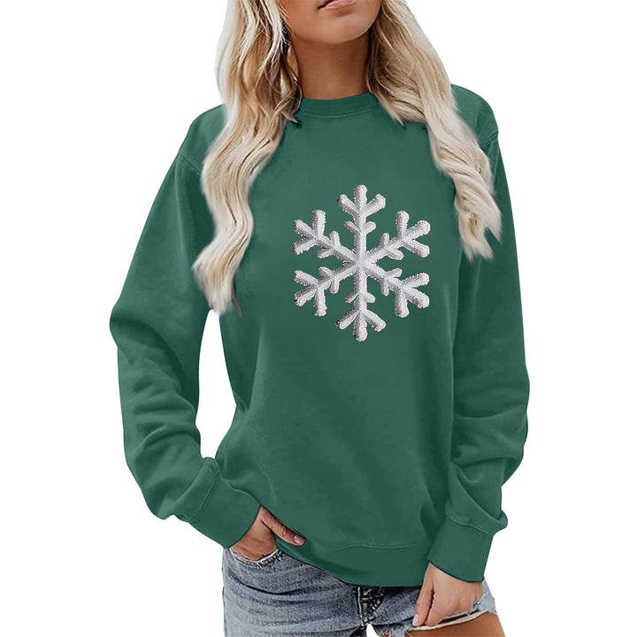 Kvinders sweatshirt med funklende snefnugdesign og afslappet pasform Stilla