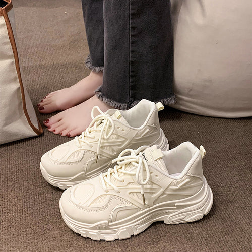 Dame sporty Chunky Sneakers med åndbare mesh-indsatser og skridsikker sål Stilla