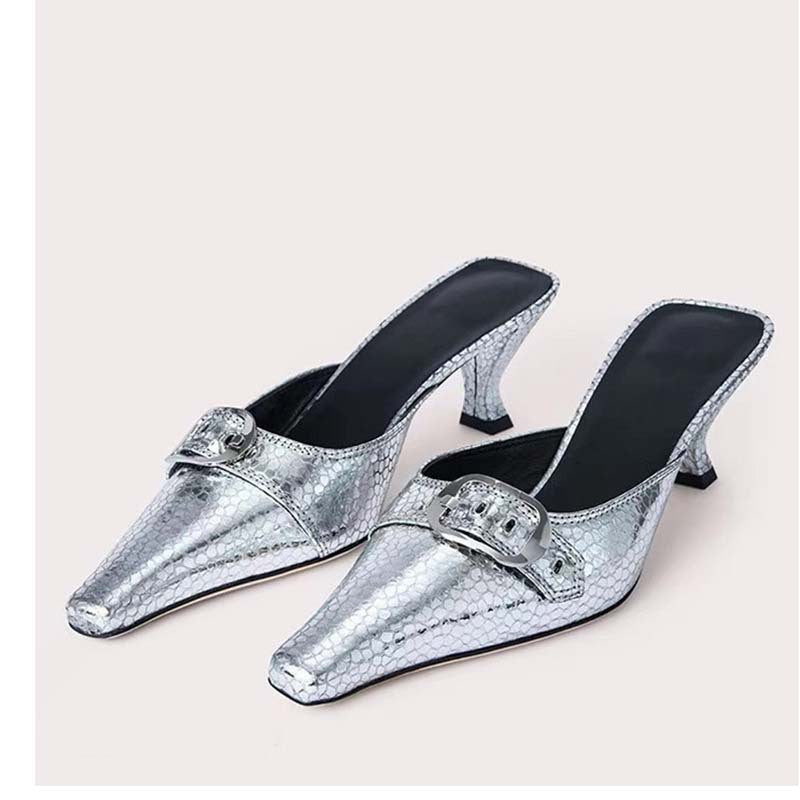 Dame Spids Slingback-Hæle med dekorativ spænde Stilla