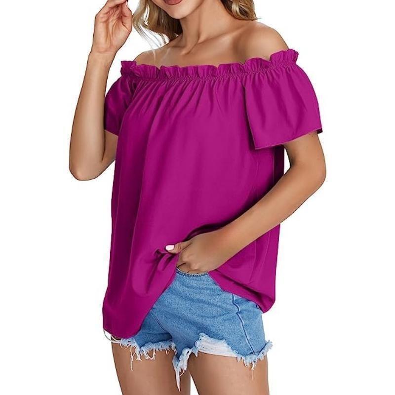 Dame Off-Shoulder Overdel med elastisk kant Stilla