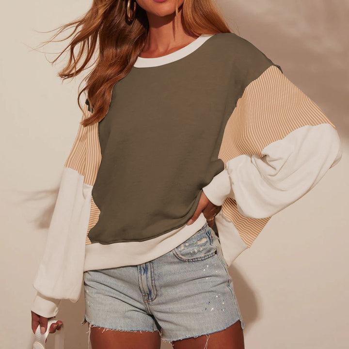 Damer kreativ sweatshirt med asymmetrisk ærmedesign Stilla