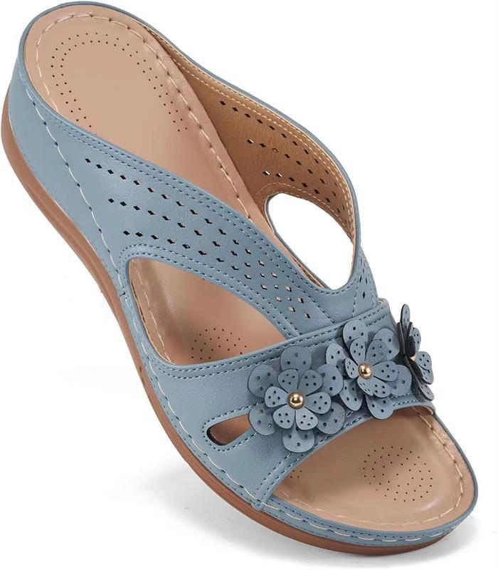 Dame blomsterprydede skridsikre sandaler Stilla