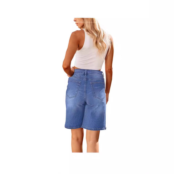 Dame jeansbermudaer i afslappet casual stil med brede ben og komfortabel talje Stilla