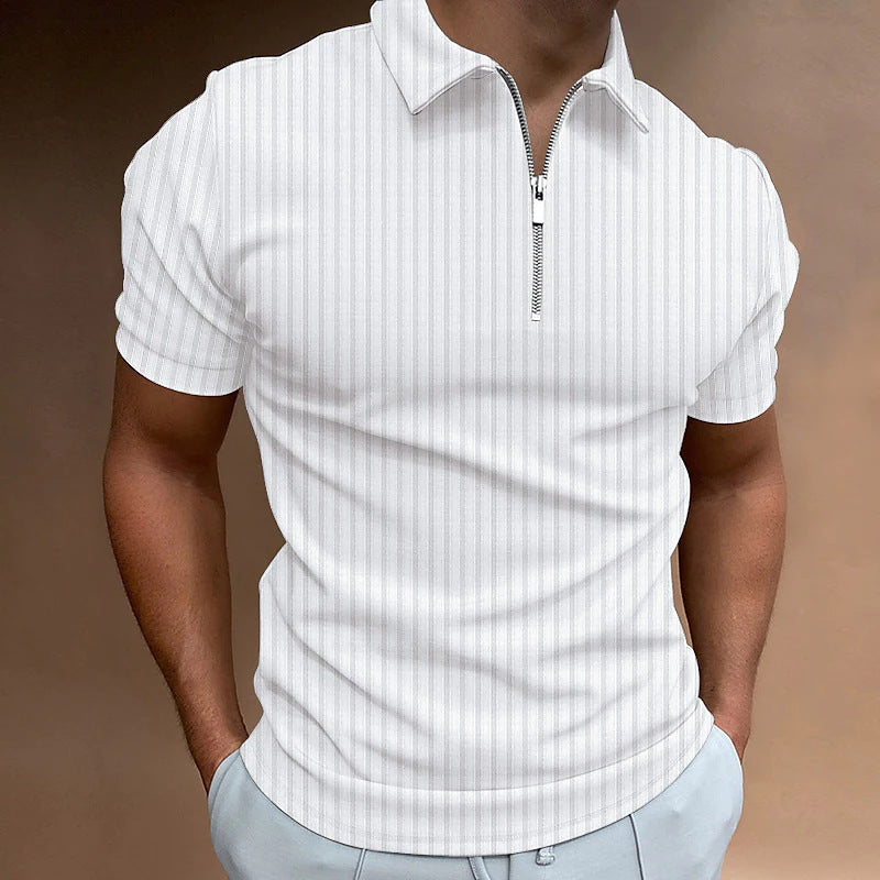 Herrer moderne kortærmet poloshirt med lynlås Stilla